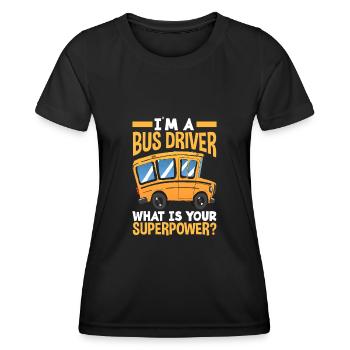 Funny school bus driver school bus bus driver - Women's Functional T-Shirt - black - Front - AI Model Female 172 light (172cm)