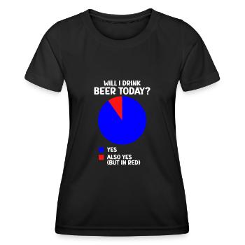 Statistiques du tableau du cercle de la bière Boire de la bière aujourd’hui - T-shirt sport Femme - noir - Devant - AI Model Female 172 light (172cm)