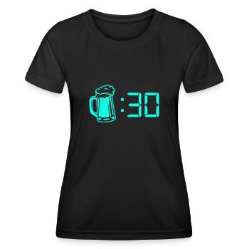 Bier Uhrzeit Biertrinker Festival Malle - Frauen Funktions-T-Shirt - Schwarz - Vorne - AI Model Female 172 light (172cm)
