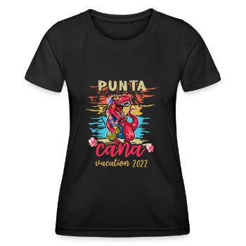 Punta Cana Vacances 2022 Tropical Hello Summer - T-shirt sport Femme - noir - Devant - AI Model Female 172 light (172cm)
