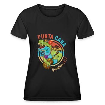 Vintage Punta Cana Vacances 2022 Été Tropical - T-shirt sport Femme - noir - Devant - AI Model Female 172 light (172cm)