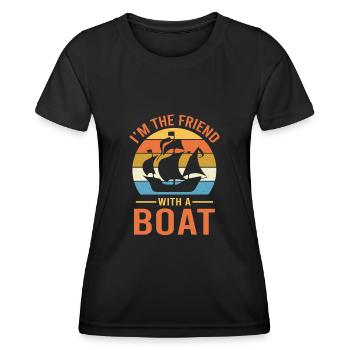 I'm The Friend With A Boat - Yacht Sailor Captain - Women's Functional T-Shirt - black - Front - AI Model Female 172 light (172cm)