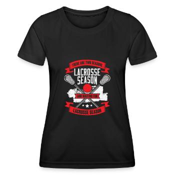 Funny Lacrosse Sport Lacrosse Player Gift - Women's Functional T-Shirt - black - Front - AI Model Female 172 light (172cm)