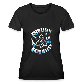 Don de chimiste scientifique du futur scientifique - T-shirt sport Femme - noir - Devant - AI Model Female 172 light (172cm)