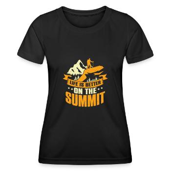 Summit Mountain Ascent Mountaineer Cadeau - T-shirt sport Femme - noir - Devant - AI Model Female 172 light (172cm)