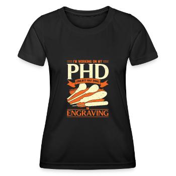 Gravur Gravieren Handgravur Graveur Geschenk - Frauen Funktions-T-Shirt - Schwarz - Vorne - AI Model Female 172 light (172cm)