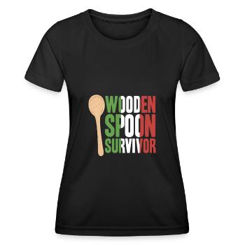 Wooden Spoon Survivor - Frauen Funktions-T-Shirt - Schwarz - Vorne - AI Model Female 172 light (172cm)