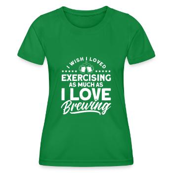 J’adore les brasseurs de sourcils - T-shirt sport Femme - vert - Devant - AI Model Female 172 dark (172cm)