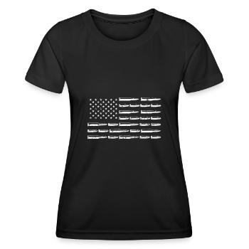 American Flag Bullet Patriotic Just The Tip I - Frauen Funktions-T-Shirt - Schwarz - Vorne - AI Model Female 172 light (172cm)