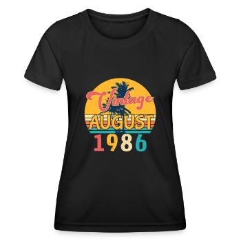 Baujahr 1986 Im August - Frauen Funktions-T-Shirt - Schwarz - Vorne - AI Model Female 172 light (172cm)