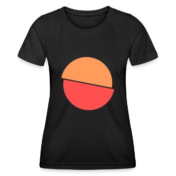 Geteilter Kringel Oranges Und Rotes Design - Frauen Funktions-T-Shirt - Schwarz - Vorne - AI Model Female 172 light (172cm)