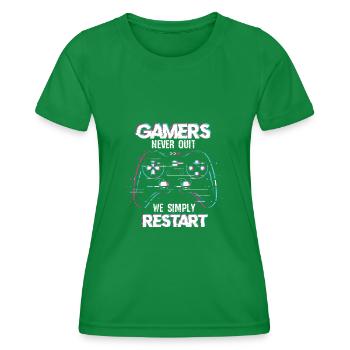 Gamer Gaming Zocken Konsole Nerd Gaming - Frauen Funktions-T-Shirt - Kelly Green - Vorne - AI Model Female 172 dark (172cm)