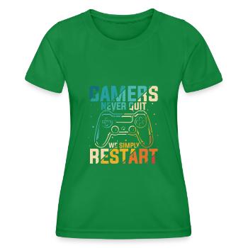 Gamer Gaming Zocken Konsole Nerd Gaming - Frauen Funktions-T-Shirt - Kelly Green - Vorne - AI Model Female 172 dark (172cm)
