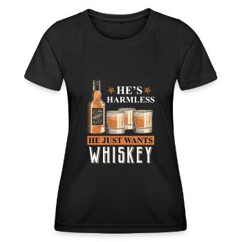 He just wants to drink Wisky - Women's Functional T-Shirt - black - Front - AI Model Female 172 light (172cm)
