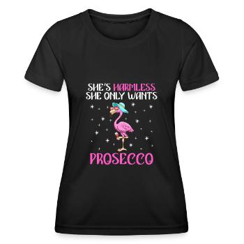 Damen Feiern Party Die will nur Prosecco - Frauen Funktions-T-Shirt - Schwarz - Vorne - AI Model Female 172 light (172cm)