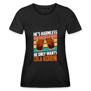 Der will nur Cola Korn - Frauen Funktions-T-Shirt - Schwarz - Vorne - AI Model Female 172 light (172cm)