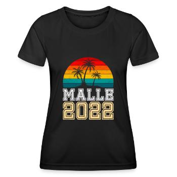 Malle 2022 Mallorca Urlaub - Frauen Funktions-T-Shirt - Schwarz - Vorne - AI Model Female 172 light (172cm)