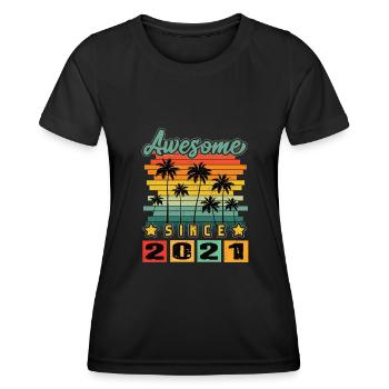Awesome Since 2021 - Frauen Funktions-T-Shirt - Schwarz - Vorne - AI Model Female 172 light (172cm)