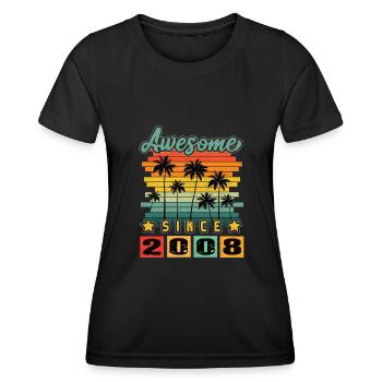 Awesome Since 2008 - Frauen Funktions-T-Shirt - Schwarz - Vorne - AI Model Female 172 light (172cm)