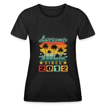 Awesome Since 2012 - Frauen Funktions-T-Shirt - Schwarz - Vorne - AI Model Female 172 light (172cm)