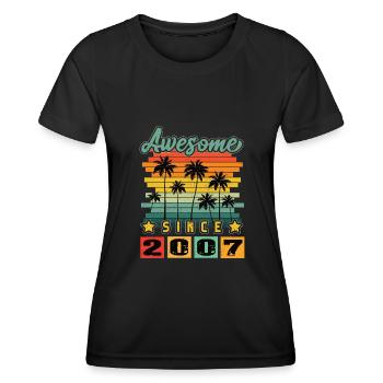 Awesome Since 2007 - Frauen Funktions-T-Shirt - Schwarz - Vorne - AI Model Female 172 light (172cm)