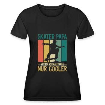 Skateboarder Motiv beim Skating in der Halfpipe - Frauen Funktions-T-Shirt - Schwarz - Vorne - AI Model Female 172 light (172cm)