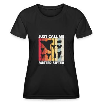 Paläontologe Designs Fossil Hunter Student - Frauen Funktions-T-Shirt - Schwarz - Vorne - AI Model Female 172 light (172cm)