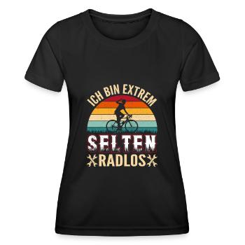 Ich bin extrem selten Radlos Fahrradfahrer - Frauen Funktions-T-Shirt - Schwarz - Vorne - AI Model Female 172 light (172cm)