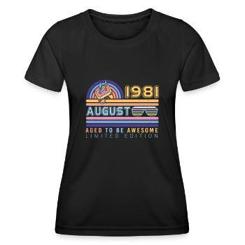 Baujahr 1981 Im August - Frauen Funktions-T-Shirt - Schwarz - Vorne - AI Model Female 172 light (172cm)