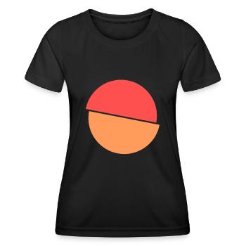 Geteilter Kringel Rotes Und Oranges Design - Frauen Funktions-T-Shirt - Schwarz - Vorne - AI Model Female 172 light (172cm)