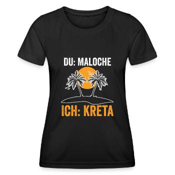 Du Maloche ich Kreta - Frauen Funktions-T-Shirt - Schwarz - Vorne - AI Model Female 172 light (172cm)