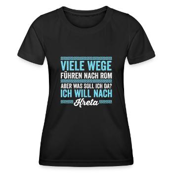 Ich will nach Kreta - Frauen Funktions-T-Shirt - Schwarz - Vorne - AI Model Female 172 light (172cm)