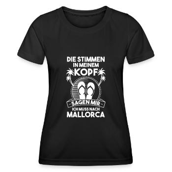 Die Stimmen in meinem Kopf sagen mir ich muss nach - Frauen Funktions-T-Shirt - Schwarz - Vorne - AI Model Female 172 light (172cm)
