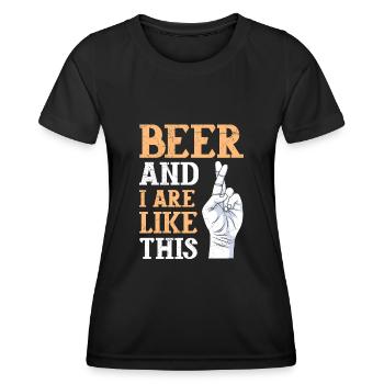 Bière et moi nous sommes tellement buveurs de bière hommes Malle - T-shirt sport Femme - noir - Devant - AI Model Female 172 light (172cm)