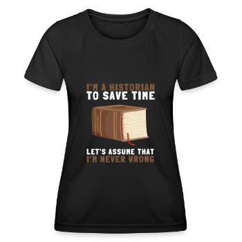 Historien de recherche Conservateur de musée et archiviste - T-shirt sport Femme - noir - Devant - AI Model Female 172 light (172cm)