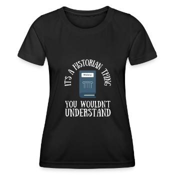 Historien de recherche Conservateur de musée et archiviste - T-shirt sport Femme - noir - Devant - AI Model Female 172 light (172cm)