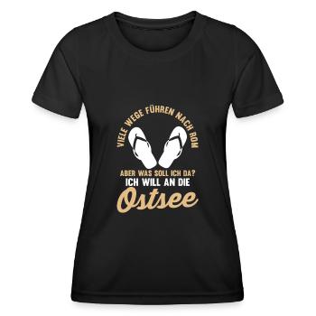 Ich will an die Ostsee - Frauen Funktions-T-Shirt - Schwarz - Vorne - AI Model Female 172 light (172cm)