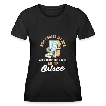 Meine Seele will an die Ostsee - Frauen Funktions-T-Shirt - Schwarz - Vorne - AI Model Female 172 light (172cm)