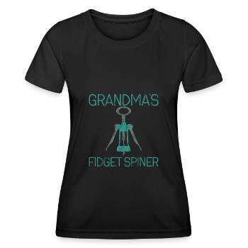 Fidget Spinner de grand-mère 3 - T-shirt sport Femme - noir - Devant - AI Model Female 172 light (172cm)
