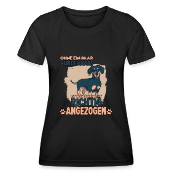 Dackel Hund Teckle Hundeliebhaber Rauhaardackel - Frauen Funktions-T-Shirt - Schwarz - Vorne - AI Model Female 172 light (172cm)