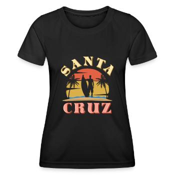 California Vacation 2022 Tropical Hello Summer - Frauen Funktions-T-Shirt - Schwarz - Vorne - AI Model Female 172 light (172cm)