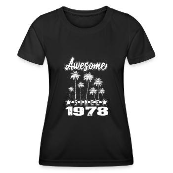 Awesome Since 1978 - Frauen Funktions-T-Shirt - Schwarz - Vorne - AI Model Female 172 light (172cm)
