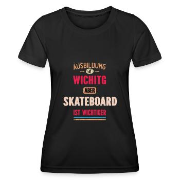 Dictons drôles Design Skateboard Cool Dicton - T-shirt sport Femme - noir - Devant - AI Model Female 172 light (172cm)