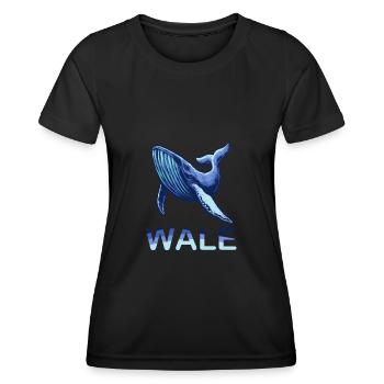 Baleine bleue - T-shirt sport Femme - noir - Devant - AI Model Female 172 light (172cm)
