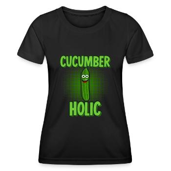 Gurke Gemüse Gärtner Saure Gurken - Frauen Funktions-T-Shirt - Schwarz - Vorne - AI Model Female 172 light (172cm)
