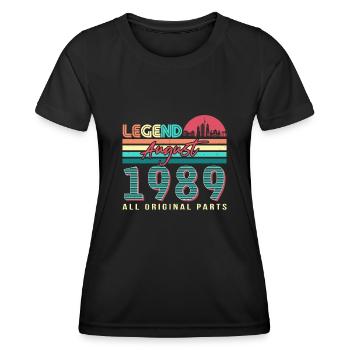 Geboren Im August 1989 - Frauen Funktions-T-Shirt - Schwarz - Vorne - AI Model Female 172 light (172cm)