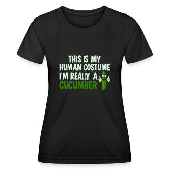 Concombre Concombre Costume Concombre - T-shirt sport Femme - noir - Devant - AI Model Female 172 light (172cm)