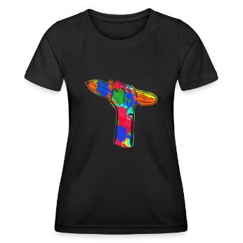 Concombre Végétarien Légumes Végétaliens Concombres - T-shirt sport Femme - noir - Devant - AI Model Female 172 light (172cm)