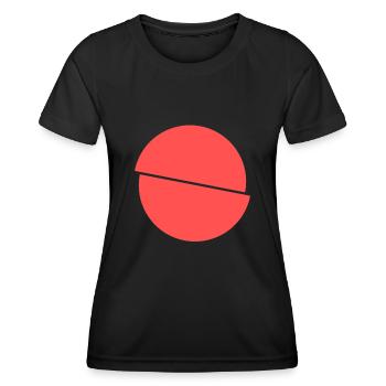 Halbe Kreise Rotes Design - Frauen Funktions-T-Shirt - Schwarz - Vorne - AI Model Female 172 light (172cm)