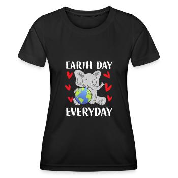 Earth Day Everyday - Frauen Funktions-T-Shirt - Schwarz - Vorne - AI Model Female 172 light (172cm)